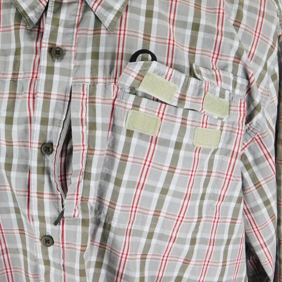 Wrangler Gray Red Checkered Cotton Blend Long Sleeve Button Mens XXL Shirt - Picture 8 of 9